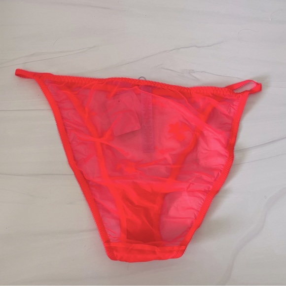 SavagexFenty Foiled Springs Embroidery String Bikini Panty-Neon Pink-Size 3X-NWT - Picture 5 of 7